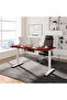 FLEXISPOT EN2 140x70 cm Electric Sit Stand Desk with Cable Management - White Frame and Mahogany Top - 2