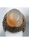 Bronze Women's Antique Jewelry Ring with Crystal Agate Stone Oval Model Adjustable Vintage Ring - 5