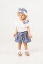 Baby Girl Summer Outfit Set with Ruffled Collar and Gingham Shorts, 2-Piece Set with Hat as a Gift