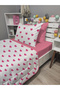 Quilted Hearts 4-Piece Set (100% Cotton 100X200 with Elastic Sheets) Single Bedspread Set - 3