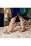 (Erbay) Platform Single Band Heeled Women's Shoes Silver - 5