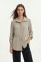 Mint Folded Sleeve Waist Gathered Shirt 261134 - 2