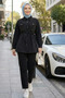 Women's Stone Embellished Denim Black Tunic Trousers Double Set - 3