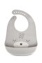 Silicone Baby Bib with Pocket, Waterproof & Adjustable, Easy Clean, 6–12 Months (Grey)