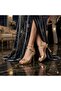 (Erbay) Platform Single Band Heeled Women's Shoes Gold - 4