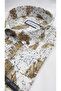Collar Buttoned Leaf Patterned Long Sleeve Men's Shirt - 3