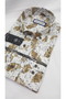Collar Buttoned Leaf Patterned Long Sleeve Men's Shirt - 4