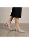 (Öz Maçan) Women's Closed-Toe Heeled Shoes with Drop Stone Detail Silver - 4