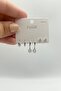 Minimal Multiple Women's Earring Set with Crystal Stones