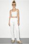 Women's White Satin Detailed Hooded Waist-Tied Top and Bottom Set 4098 60283982 - 6