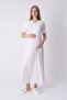 Maternity Nightgown and Dressing Gown Set, Striped, Belted, Lace, Breastfeeding, Cotton Viscose, Set of 2 - 5