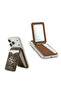 Original Licensed Mirrored Magnetic Card Holder Metal Large 4g Logo and Stand Brown - 2