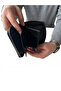 Men's Black Vegan Leather Water-Resistant Style Handbag and Wallet Set - 8
