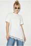 Women's White Lace Detailed Asymmetrical Cut Short Sleeve T-Shirt 1078 60286069 - 3