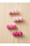Rose Detailed Girls' Buckle 4 Pieces 2 Sets