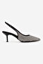 Yasmina Black Silver Stone Women's Heeled Shoes - 4