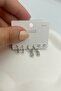 Minimal Multiple Women's Earring Set with Crystal Stones - 5