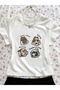 Kemer Boy Sweet Cute Cat Crop Blouse