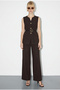 Women's Bitter Brown Belt Detailed Vest and Palazzo Trousers Top and Bottom Set 9396 60286072 - 2