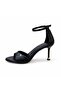 Women's Genuine Leather 8 cm Heeled Shoes with Ankle Strap, Elegant and Comfortable Design - 2