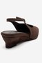 Rosella Brown Suede Mini Wedge Women's Heeled Shoes - 5