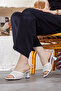 Women's Straw Look Heeled Slippers