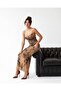 Batik Desen Drapeli Bodycon Elbise