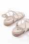 Zri̇n-1001-1105 Premium Beige Silver Stone Daily Women's Sandals - 5