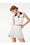 High Waist Comfortable Fit Pleated Mini Sports Shorts Skirt - 2