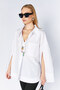Oversized Poplin Shirt with Sleeve Detail |   Mks1610113-1 - White - 3