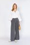 Women's Anthracite Yp5115 Double Pleated Wide Leg Tencel Trousers
