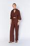 Women's Brown Lined Waist-Tie Pants - 2