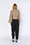 Women's Black (5456) Front-Stitched Balloon Cut Tencel Trousers - 6