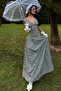 Black Plaid V-Neck Sleeveless Plaid Patterned Back Detail Long Dress Ate-4931
