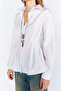Pleated Waist-Fitted Poplin Shirt |   Mks1610919-1 - White - 4