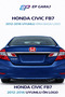 Honda Civic Fb7 2012-2016 Compatible Red Rear Trunk Logo Original Look - 3