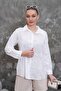 Women's White Scallop Embroidered Shirt Pc2173 - 4