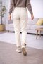 Line Women's Cream High Waist Beige Lycra Trend Mom Jean - 4