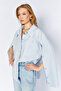 Oversized Poplin Shirt with Sleeve Detail |   Mks1610113-1 - Baby Blue - 3