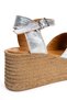 Women's Genuine Leather Wedge Heeled Sandals 6355 Lame - 5