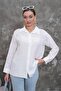 Women's White Scallop Detailed Shirt Pc2174 - 2