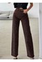 Women's Brown Stone Detailed Palazzo Stylish Trousers - 4