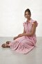 Buttoned Ruffle Sleeve Lace Detailed Midi Dress - 3
