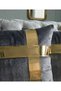 Luxury Velvet Double-Sided Throw Pillow Cover 45X45 with Gold Detail Decorative Pillowcase - 2
