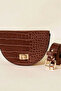 Women's Brown Half Oval Belted Waist Bag Vrs2005