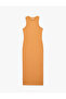 Slim Fit Sleeveless Crew Neck Glitter Pencil Dress - 3