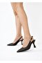 Women's Ovis Pointed Heeled Shoes - Black-Satin - 3