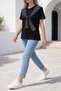 New Season Women's Modal Cotton Striped Tie Sleeve Detailed Crew Neck Stylish Basic Short Sleeve T-Shirt - 6