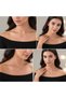 Women's Silver Color Zircon Stone Moon Star Necklace - 7