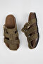 Asly Women's Vegan Leather Buckle Khaki Sandals - 3